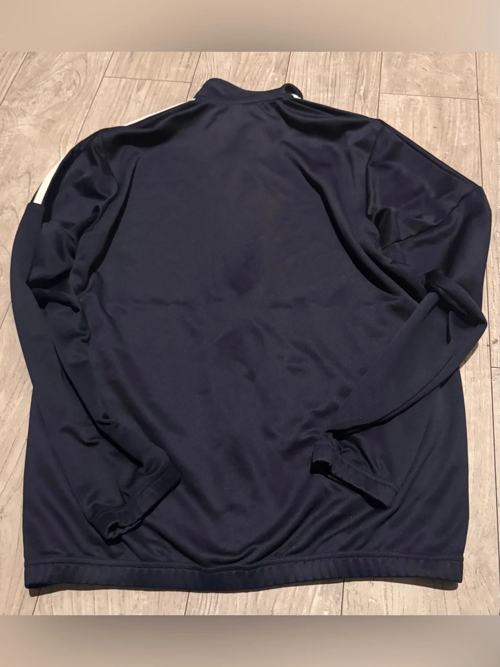 adidas Navy Track Jacket with White Shoulder Stripes